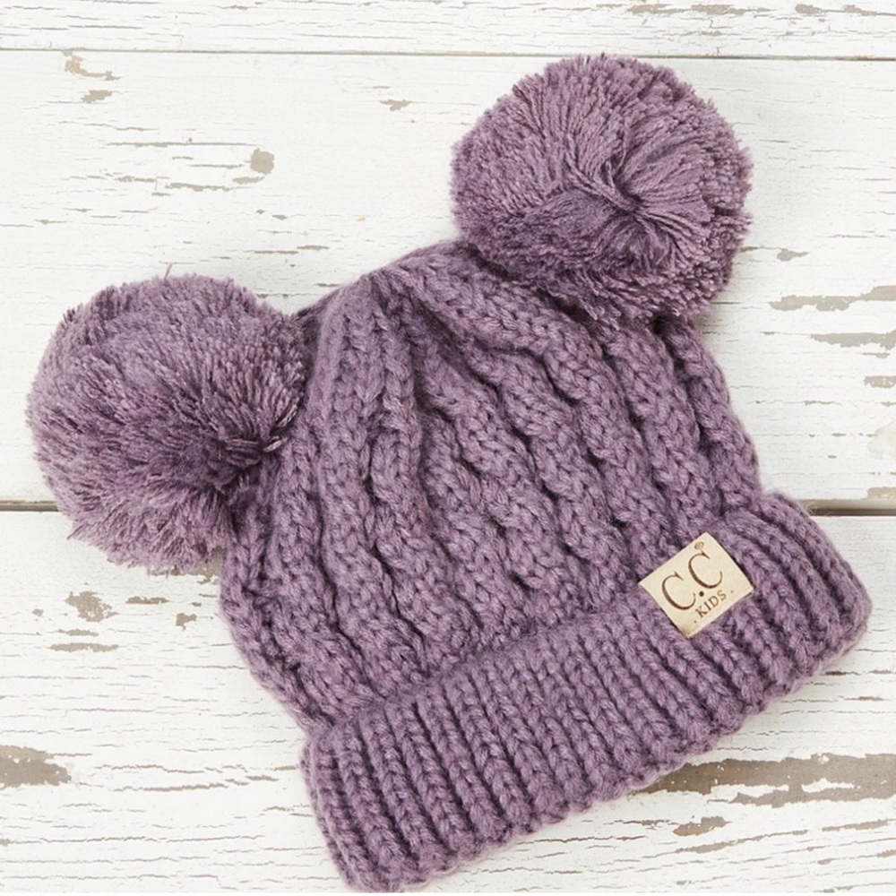 Kids Pom Pom Beanie - Picture 2 of 2